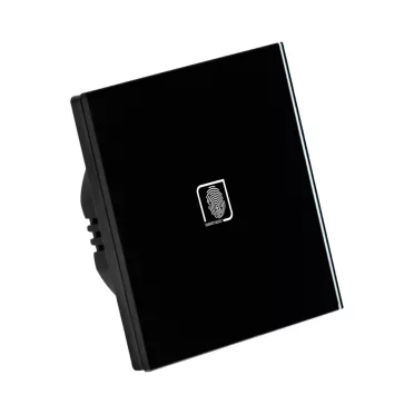 1 Körös Fekete Dimmer Villanykapcsoló Ujjlenyomat mintás gombbal