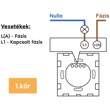 1 Körös Fehér RF Villanykapcsoló Bár mintás  gombbal