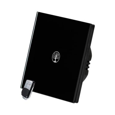 1 Körös Fekete RF Villanykapcsoló Fa mintás  gombbal