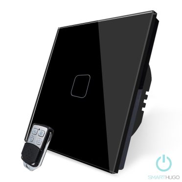 1 Körös Fekete RF Villanykapcsoló Fa mintás  gombbal