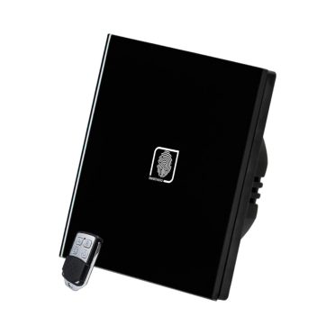 1 Körös Fekete RF Váltó Villanykapcsoló Ujjlenyomat mintás gombbal