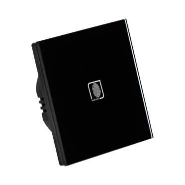1 Körös Fekete RF Váltó Villanykapcsoló Ujjlenyomat mintás gombbal