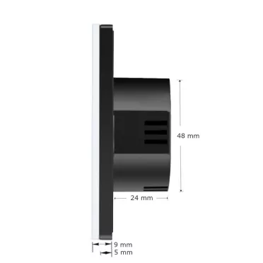 1 Körös Fekete Wifi Villanykapcsoló Smarthugo mintás  gombbal