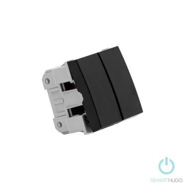 Smarthugo fekete kettős alternatív villanykapcsoló betét - 106+6
