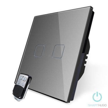 2 Körös Szürke Dimmer RF Villanykapcsoló Fa mintás  gombbal