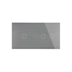 Dupla Sorolt Szürke Érintőpanel 1 + 2 Kör