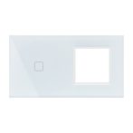 Dupla Sorolt Fehér Érintőpanel  1 Kör + Üvegkeret