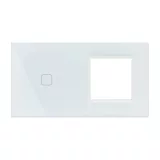 Dupla Sorolt Fehér Érintőpanel  1 Kör + Üvegkeret