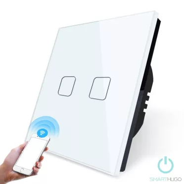 2 Körös Fehér Wifi Villanykapcsoló Bár mintás  gombbal