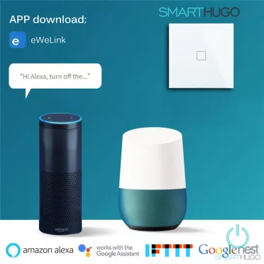 2 Körös Szürke Wifi Villanykapcsoló Smarthugo mintás  gombbal
