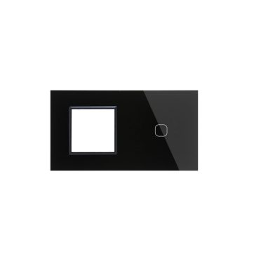 Dupla sorolt Fekete Érintőpanel Üvegkeret + 1 Kör