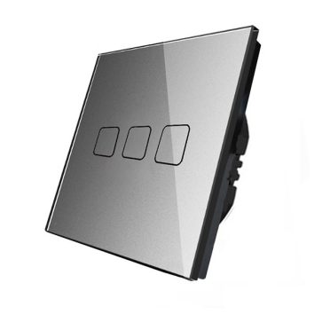 3 Körös Szürke Dimmer Villanykapcsoló Fa mintás  gombbal