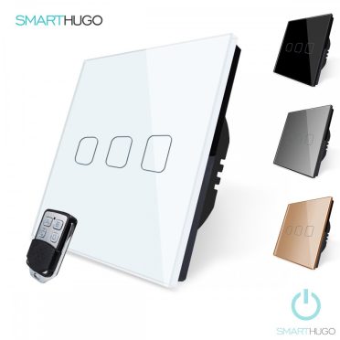 3 Körös Fehér Dimmer RF Villanykapcsoló Smarthugo mintás  gombbal