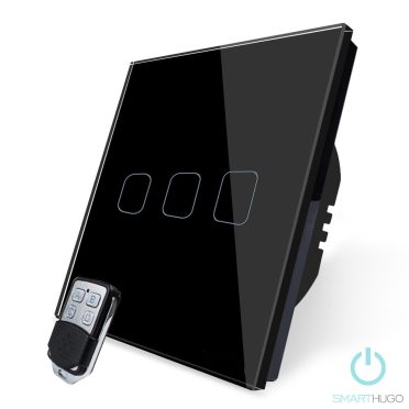 3 Körös Fekete Dimmer RF Villanykapcsoló Mancs mintás  gombbal