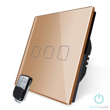 3 Körös Arany Dimmer RF Villanykapcsoló Ujjlenyomat mintás gombbal