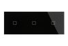 Hármas sorolt Fekete Érintőpanel 1 + 1 + 1 Kör