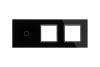  Hármas sorolt Fekete Érintőpanel 1 kör + Dupla Üveg Sorolókeret