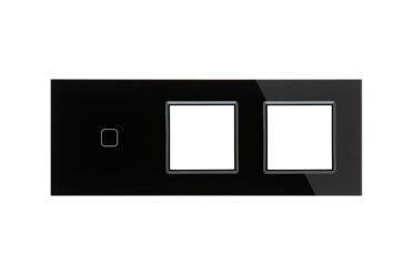  Hármas sorolt Fekete Érintőpanel 1 kör + Dupla Üveg Sorolókeret