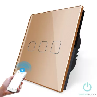 3 Körös Arany Wifi Villanykapcsoló Budapest mintás  gombbal