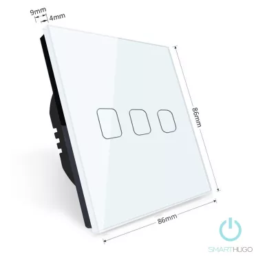 3 Körös Szürke Wifi Villanykapcsoló Smarthugo mintás  gombbal