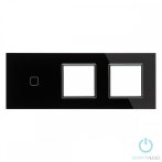   Hármas sorolt Fekete Érintőpanel  Egyedi Gomb + Dupla Üveg Sorolókeret