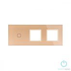   Hármas sorolt Arany Érintőpanel Egyedi Gomb + Dupla Üveg Sorolókeret