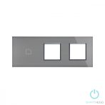   Hármas sorolt Szürke Érintőpanel  Egyedi Gomb + Dupla Üveg Sorolókeret