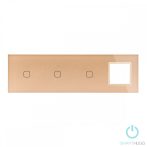   Négyes sorolt Arany Érintőpanel 1 + 1 + 1 kör + Üvegkeret