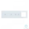 Négyes sorolt Fehér Érintőpanel 1 + 1 + 2 kör + Üvegkeret Négyes sorolt Fehér Érintőpanel 1 + 1 + 2 kör + Üvegkeret