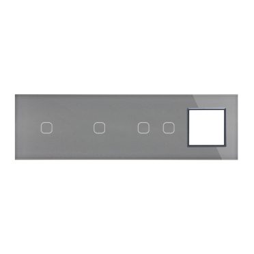 Négyes sorolt Szürke Érintőpanel 1 + 1 + 2 kör + Üvegkeret