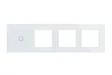   Négyes sorolt Fehér Érintőpanel 1 Kör + Tripla Üveg Sorolókeret