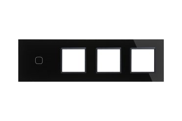 Négyes sorolt Fekete Érintőpanel 1 Kör + Tripla Üveg Sorolókeret