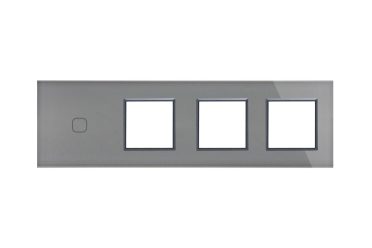 Négyes sorolt Szürke Érintőpanel 1 Kör + Tripla Üveg Sorolókeret