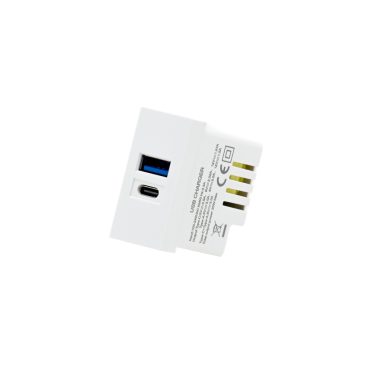 Fehér USB Csatlakozó  USB A+ USB C 20W gyorstöltő