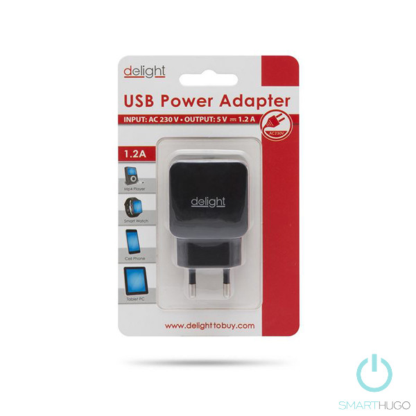 Delight Fekete Hálózati Adapter 5V/1.2A Delight Fekete Hálózati Adapter 5V/1.2A